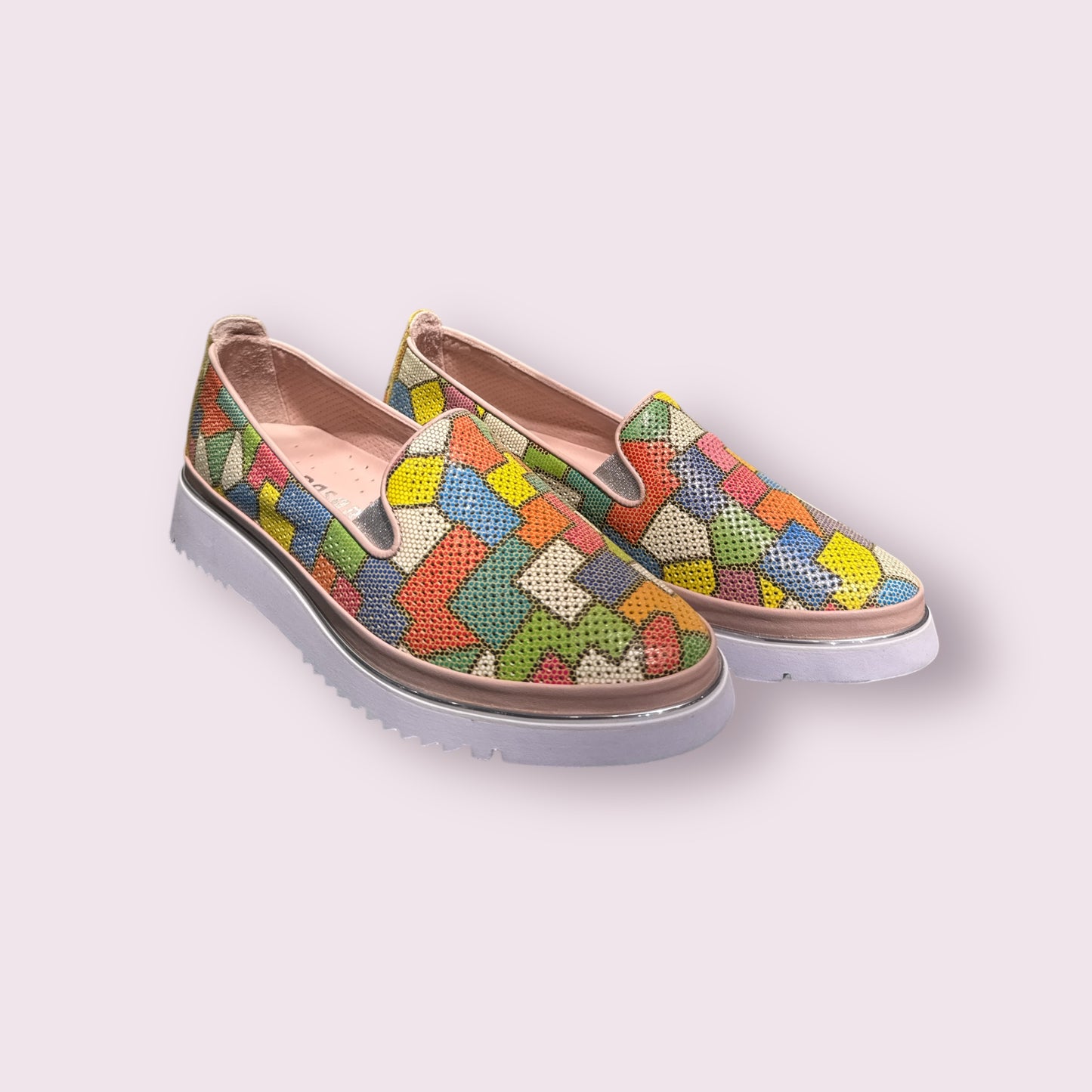 103 Colorful Leather Slip-On Sneakers