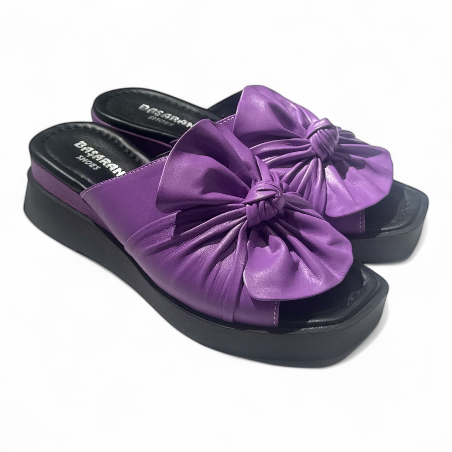 110 Bold Bow Slide Sandals in Purple – Statement Style & Comfort