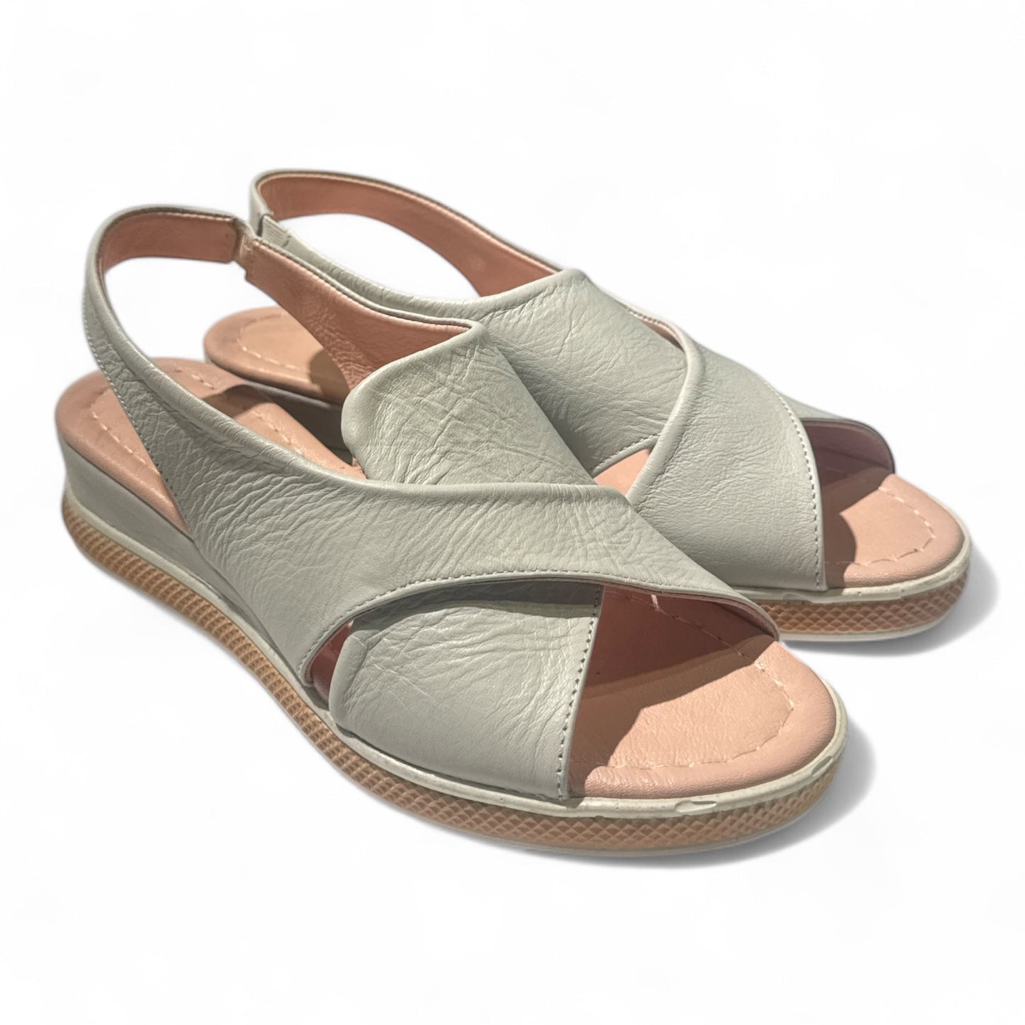 111 Crisscross Slingback Sandals in Soft Sage – Effortless Elegance