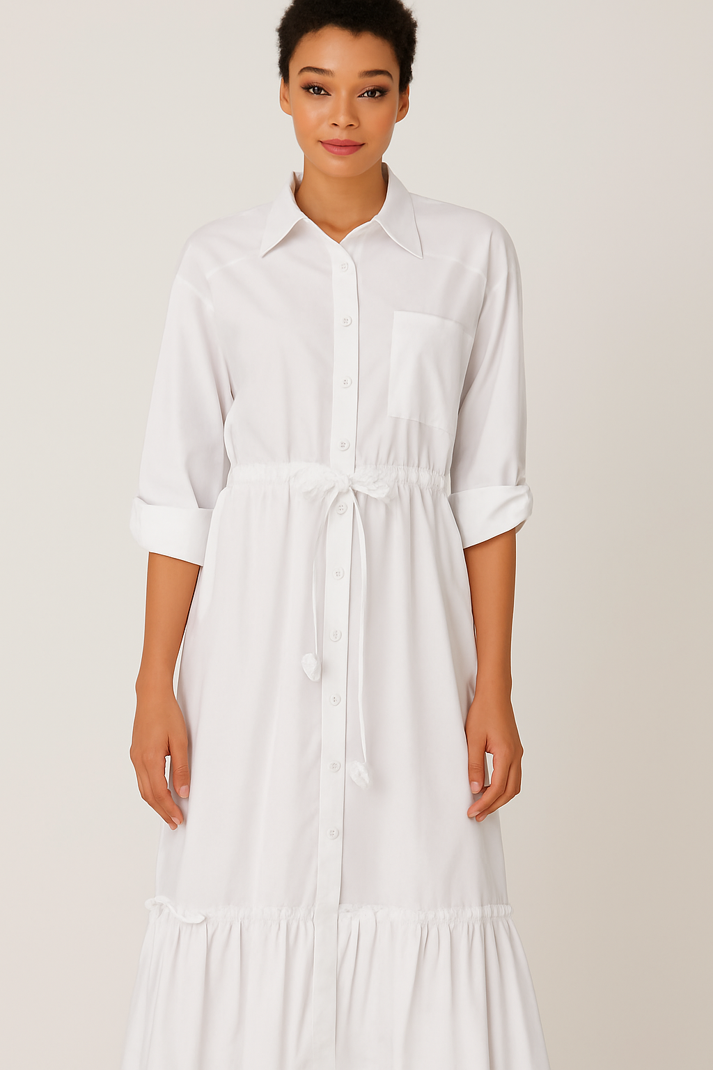 BZ3002 Button-Down Cotton Dress