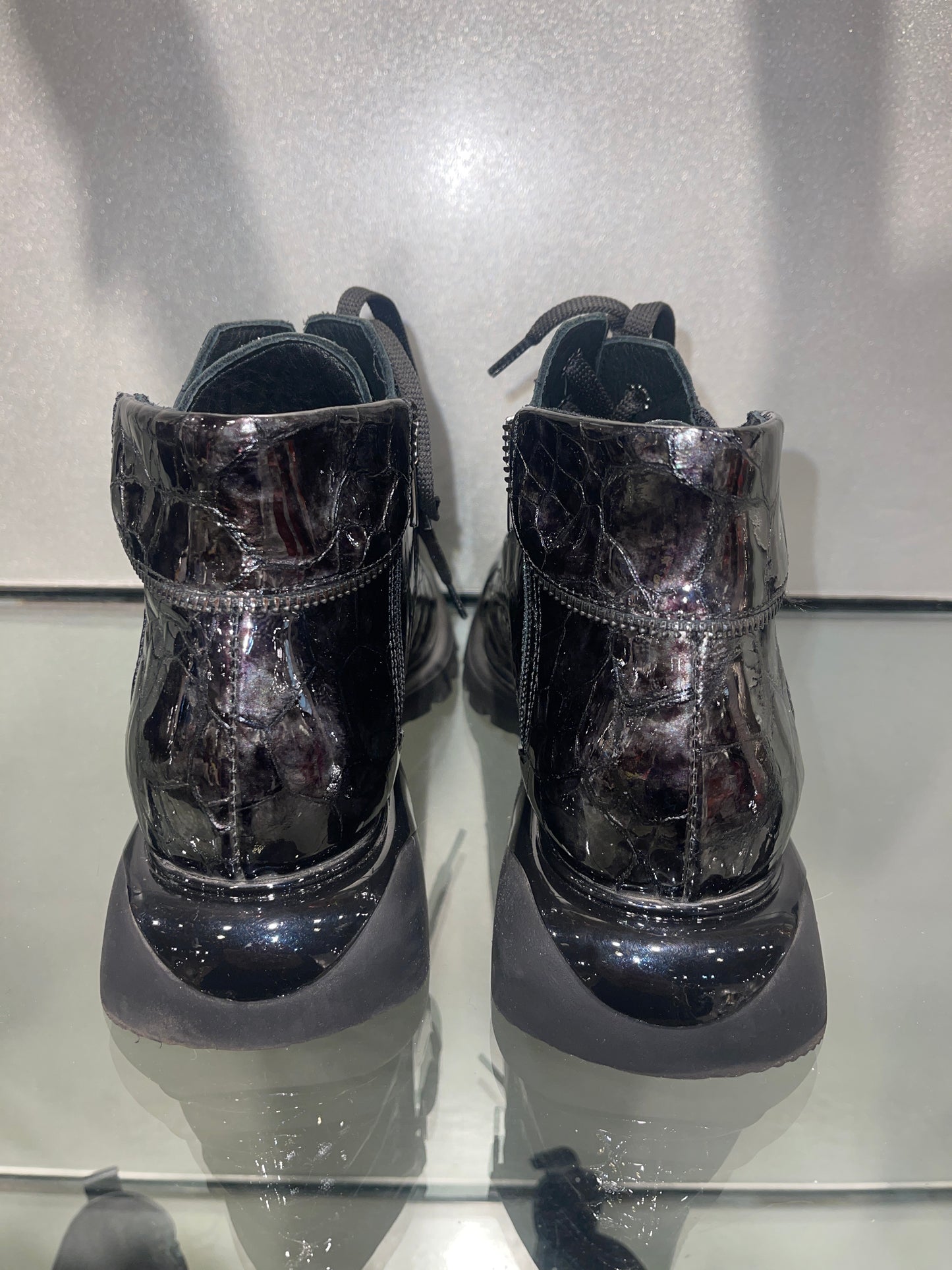 Black Snake Skin Winter Boots