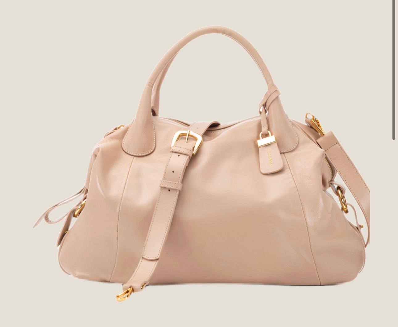 Blush Pink Leather Satchel Bag