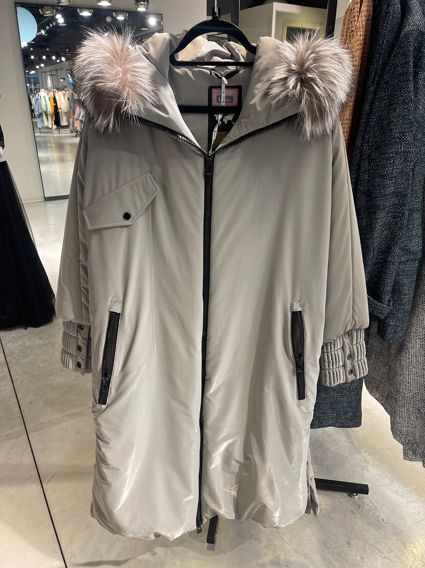 Silver Long Winter Coat