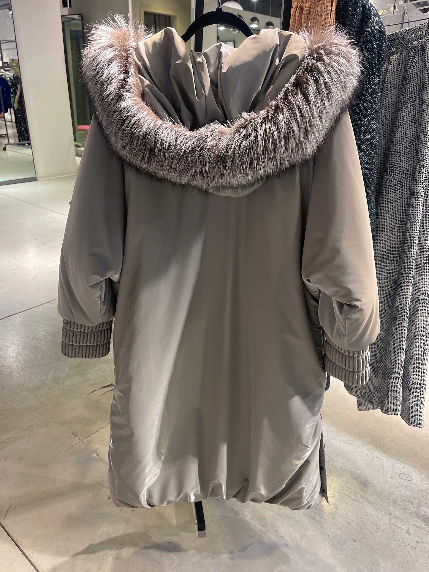 Silver Long Winter Coat