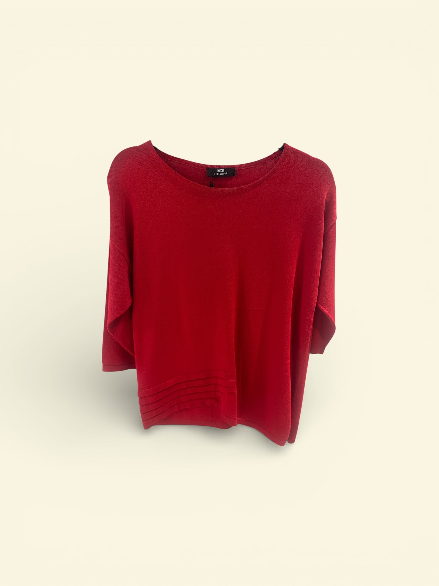 BIZE Red Batwing Sleeve Blouse – Oversized Fit