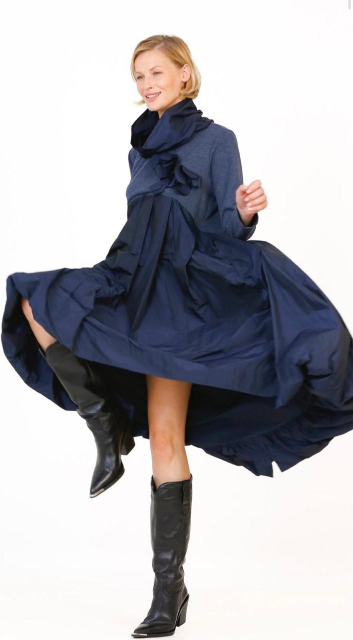 Midnight Navy High-Low Statement Dress