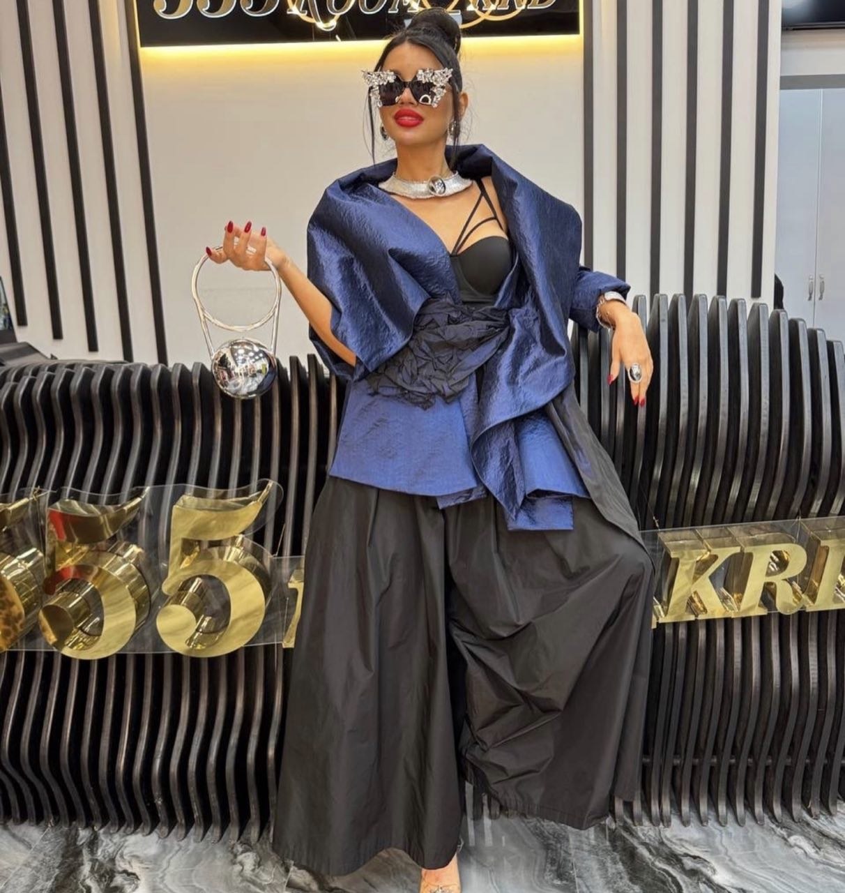 Wide-Leg Pleated Statement Pants