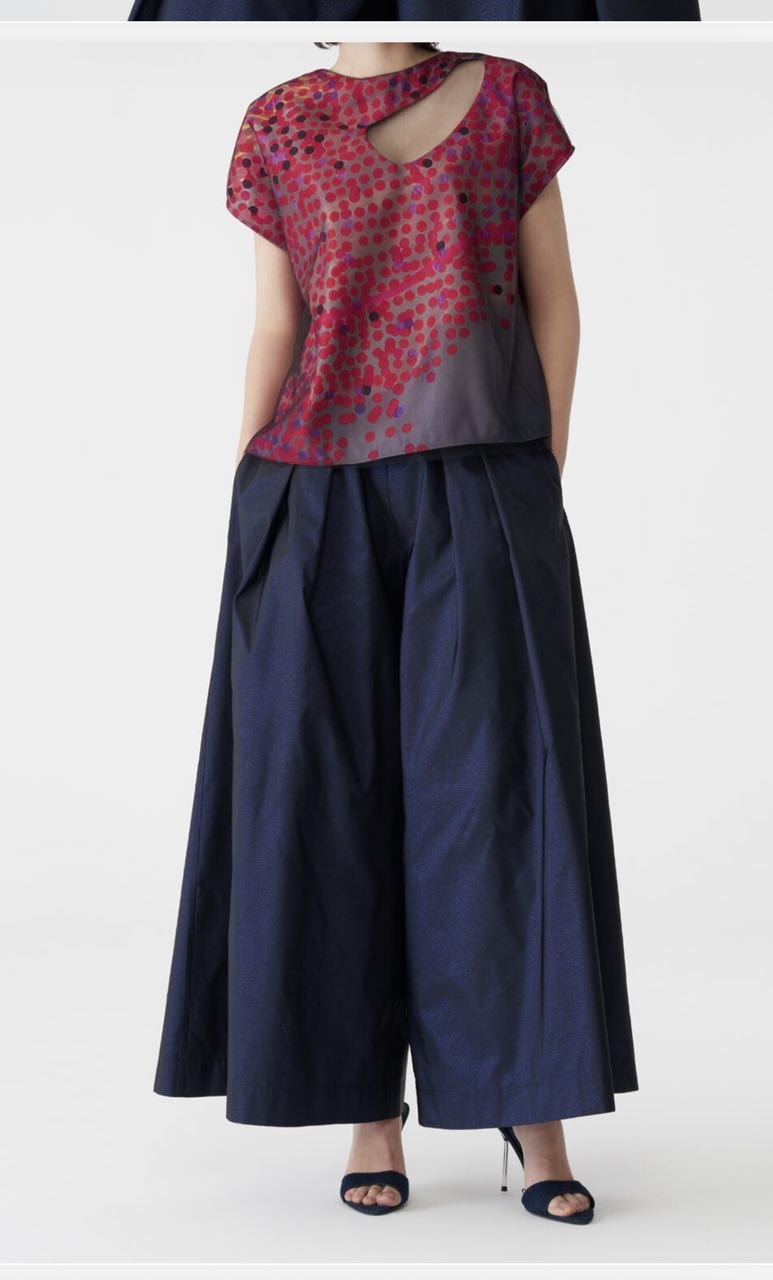 Wide-Leg Pleated Statement Pants