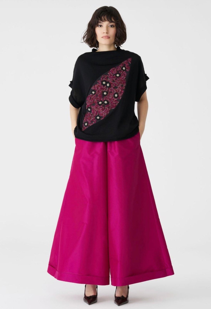 Fuchsia Wide-Leg Pants