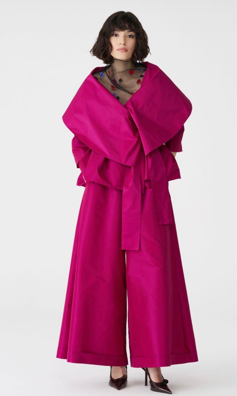 Fuchsia Wide-Leg Pants
