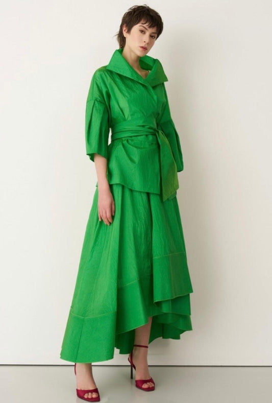 BZ5546 Green Balloon Maxi Skirt