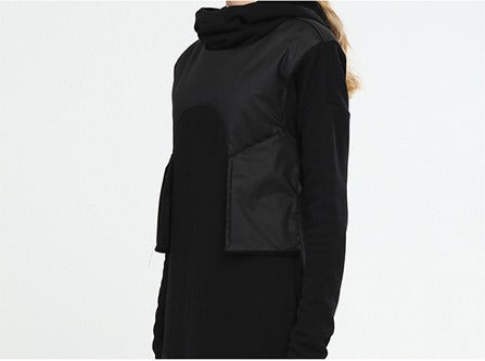 Junus Coban Black Hooded Asymmetrical Dress