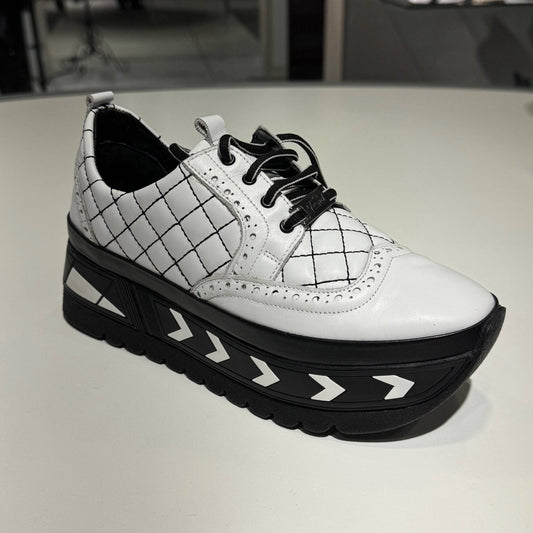 Platform Lace-Up Sneaker with Graphic Sole Detail