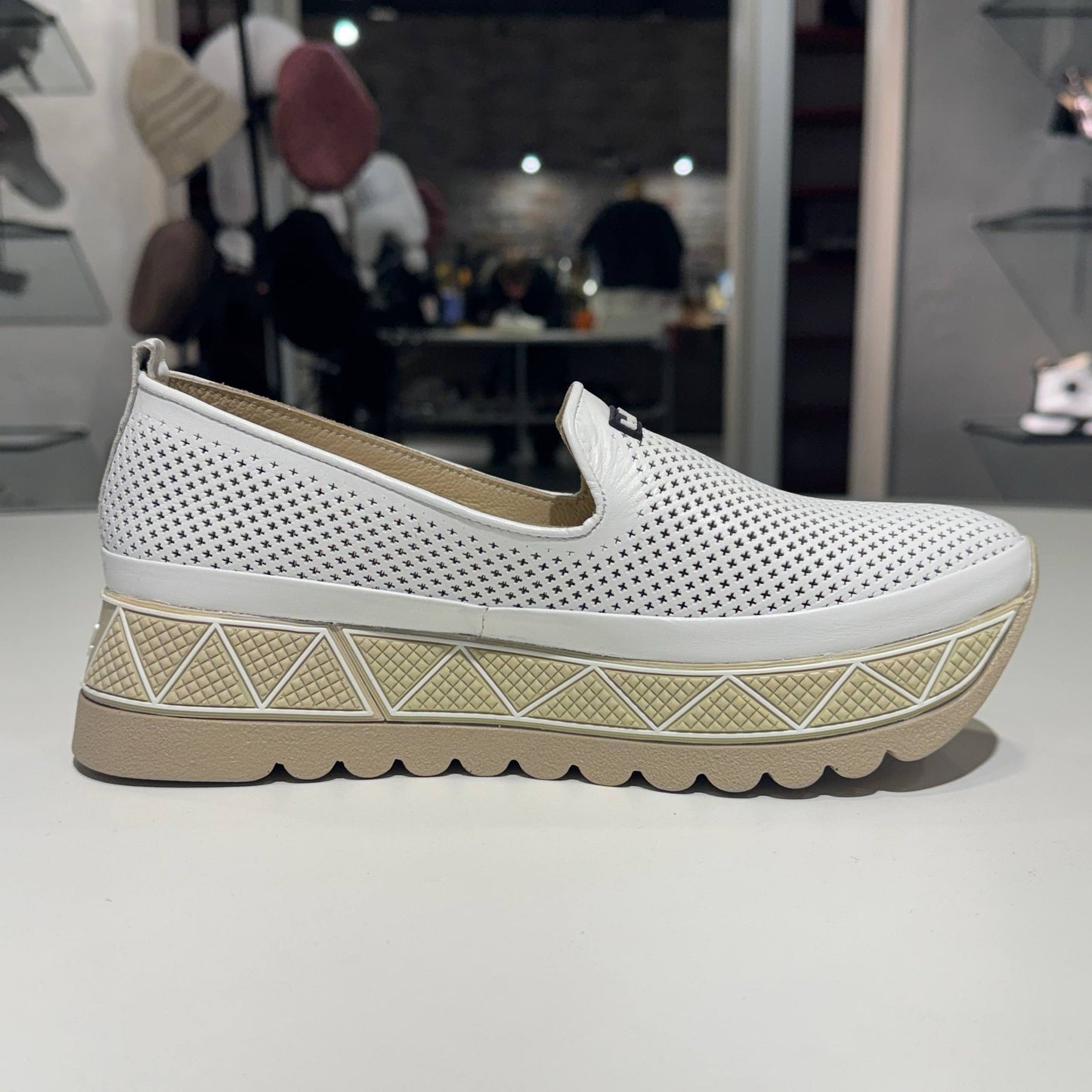 Perforated Platform Slip-On Shoe