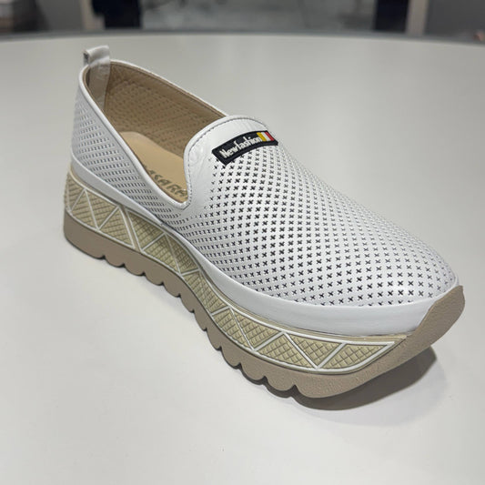 Perforated Platform Slip-On Shoe
