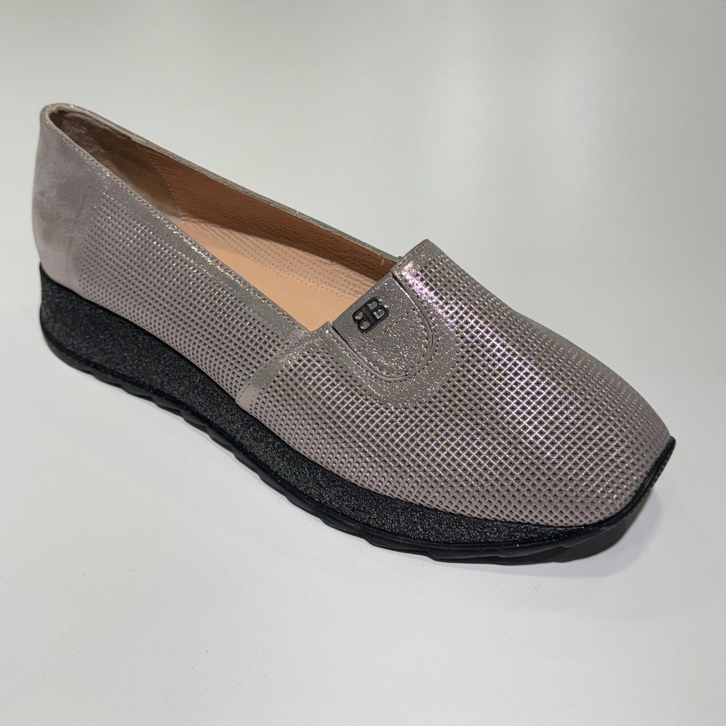 Metallic Textured Slip-On Loafer