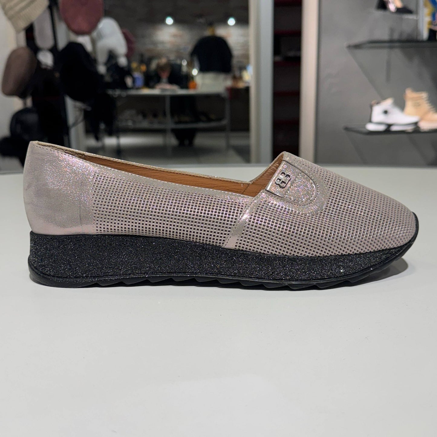 Metallic Textured Slip-On Loafer