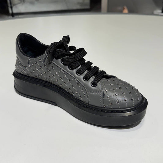 Studded Quilted Platform Sneaker
